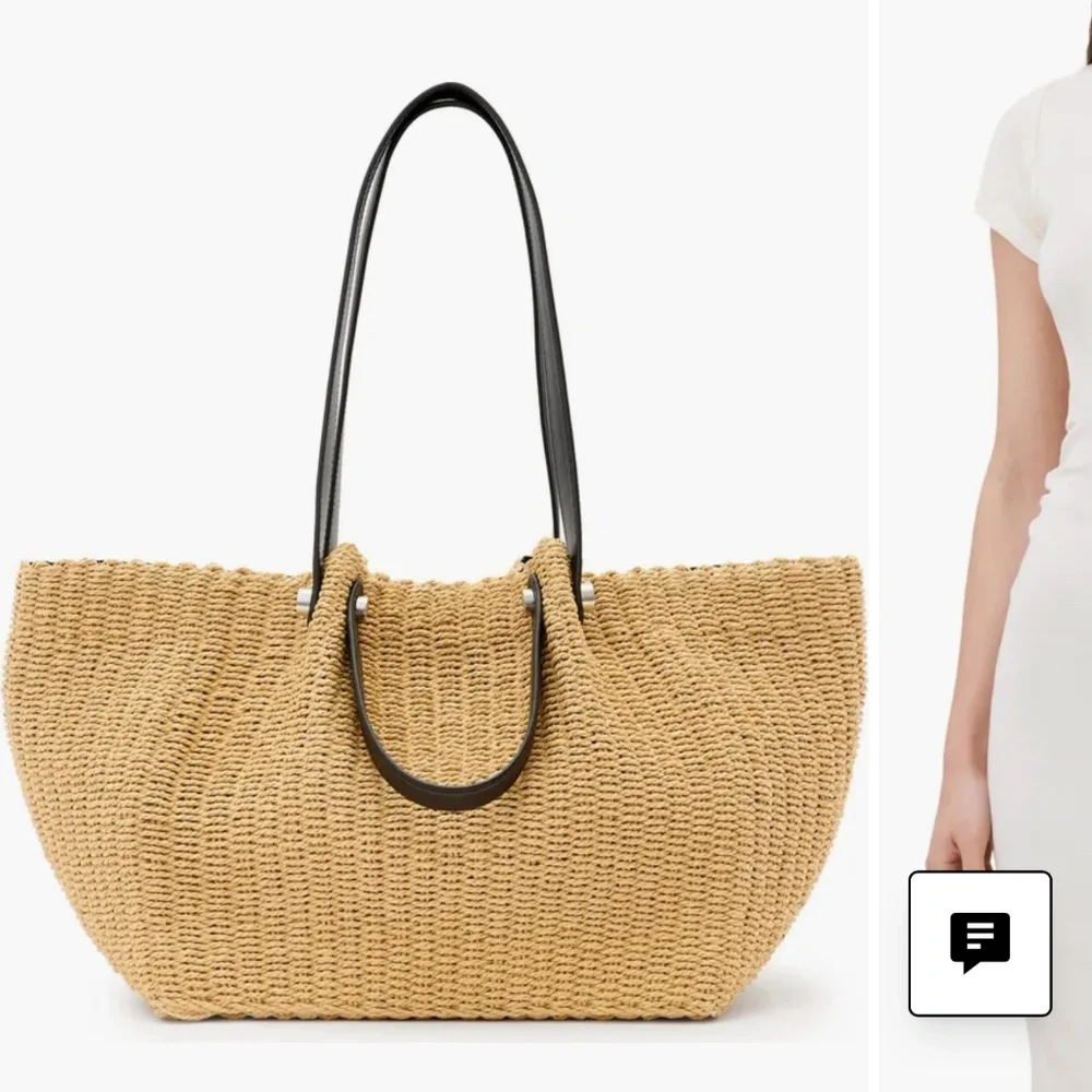 NWOT Allsaints Allington Paper Straw tote - Picture 1 of 4